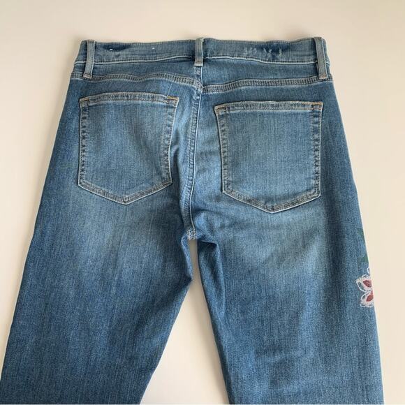 Loft Painted Floral Modern Skinny Frayed Hemline Jeans Size 2 / 26 - Picture 8 of 11